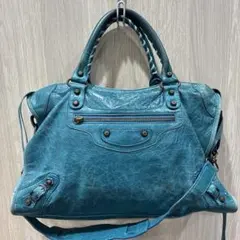 稀少カラー BALENCIAGA THE CITY ターコイズ レザー 2way 稀少カラー BALENCIAGA THE CITY ターコイズ レザー 2way - メルカリ