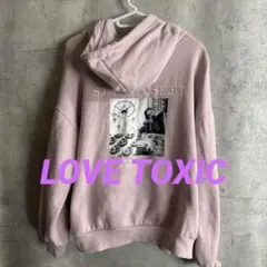 Lovetoxic ピンク フード付きパーカー L