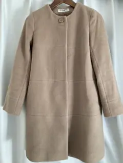 ナチュラルビューティーベーシック♡アンゴラ　ノーカラーコート 羊毛