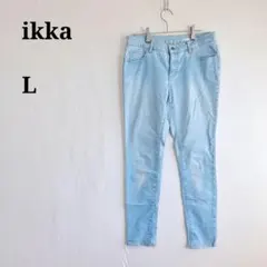 イッカ　 デニムパンツ ライトブルー ストレート　L　スキニー　Gパン　ジーンズのサムネイル