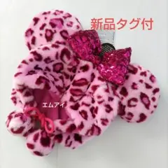 ディズニーファンキャップ・レオパード・ヒョウ柄・ミニー・ピンク・新品タグ付