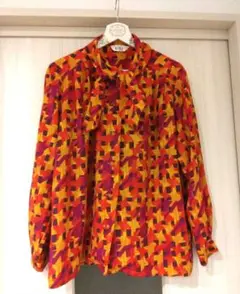 KIRA Longchamp キラ ロンシャン 長袖ブラウス １１号 総柄のサムネイル