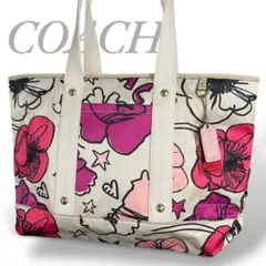 COACH コーチ トートバッグ 花柄 トートバッグ A4収納 キャンバス