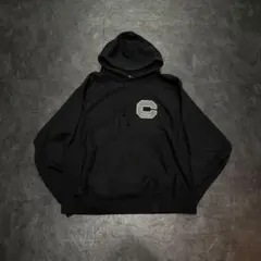 champion REVERSE WEAVEブラックパーカー刺繍ロゴヘビーオンス