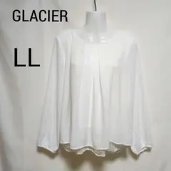 GLACIER グラシア 大きいサイズ LLシフォンブラウス 白 ホワイトのサムネイル