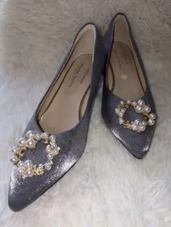 【美品】Oriental Traffic ビジューパンプス　結婚式　24.0cmのサムネイル