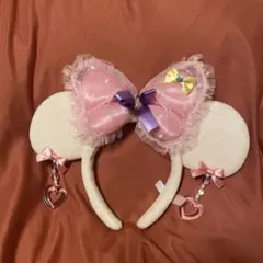 ピンクイヤリングディズニーカチューシャ