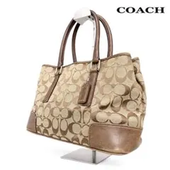 COACH コーチ シグネチャー トートバッグ 肩掛け チャーム付き