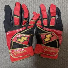 野球 バッティンググローブ レッド ブラック
