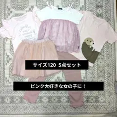 【ピンク大好きな女の子のためのセット】サイズ120　まとめ売り　5点セット　美品