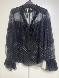 新品deicyドット柄シースルーブラウス Fサイズ