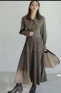 ［フレイ アイディー] ビッグカラーシャツワンピース