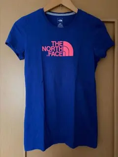 THE NORTH FACE 半袖Tシャツ ブルー ピンクロゴ S