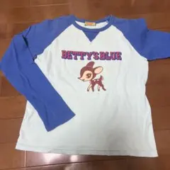 BETTY'S BLUE 長袖Tシャツ 小鹿デザイン