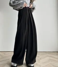 ハイウェスト ワイド スラックス L