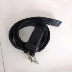 黒 編み込みデザイン ベルト