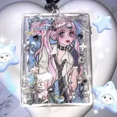 トレカキーホルダー 硬質ケースデコ トレカデコ y2k レジン 韓国 水色