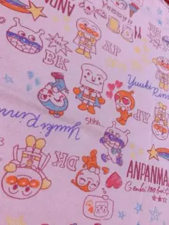 アンパンマン 裏毛ニット生地 ピンク