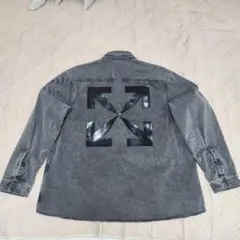 OFF-WHITE デニムジャケット アロー オフホワイト ブラック XXLのサムネイル