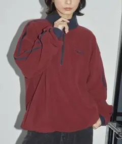 アンカースミス オーバーサイズ サイドライン ハーフジップフリースプルオーバー