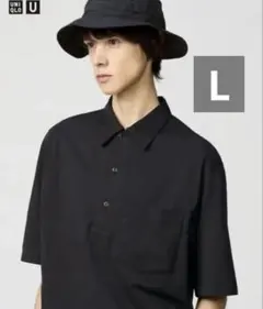 UNIQLO Uユニクロユー　エアリズムコットンポロシャツ　L ブラック