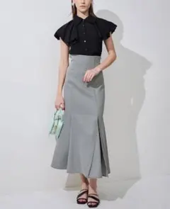 MERCURYDUO バックレースアップストレッチマーメイドスカート MIX