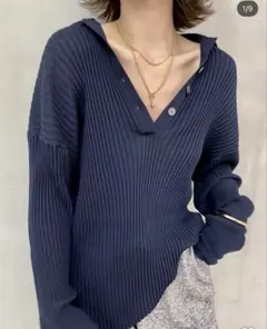 大人気♡ ETRE TOKYO ルージーポロニットプルオーバー アイボリー