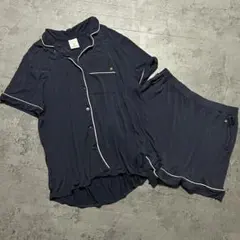 ジェラピケ gelato pique レーヨンシャツ セットアップ パジャマ 紺