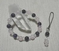 【新品】ハンドメイド 天然石 パワーストーンブレスレット ストラップ(送料無料)