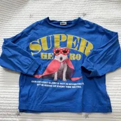 BREEZE 犬プリントロンT ロゴT 120センチ　ブルー