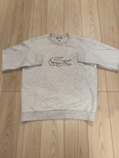 LACOSTE ロゴ ヘザーグレー スウェット US M（Ｌサイズ相当)