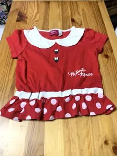 ✨Disney 　ミニーちゃん　ミニーマウス　丸襟 チュニック丈　半袖　100㌢