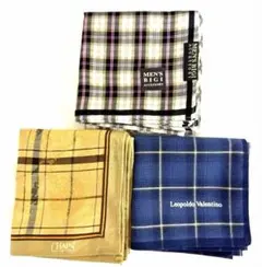 紳士用ブランドハンカチ3枚セット