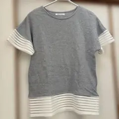 ROSIEE 半袖Tシャツ グレー/ホワイトのサムネイル