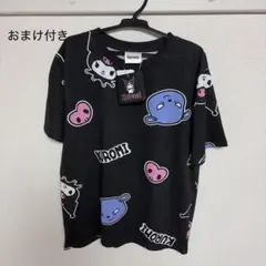 ☆新品☆ クロミ　モチーフ総柄Tシャツ 半袖　トップス　ブラック　サンリオ　Mのサムネイル