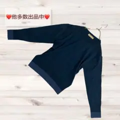 きれいめ❗️【BEAMS HEART】配色ニット紺S毛混のサムネイル