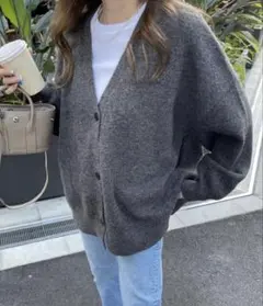 selectshop-K Side slit over cardigan