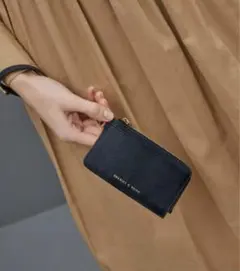 CHARLES & KEITH マルチスロットジップアラウンドカードホルダー 黒