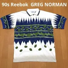 90s Reebok リーボック GREG NORMAN 総柄 ポロシャツのサムネイル