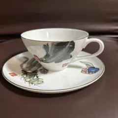 手描き花模様のティーカップ・ソーサーセット