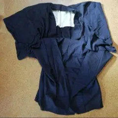 古布　黒に細かな柄　麻　昔の夏の着物　リメイク材料に