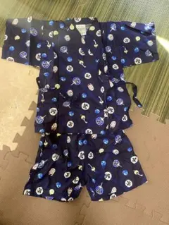 ベビー甚平 紺色 祭りデザイン 100