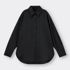 GU サテンオーバーサイズシャツ　ブラック