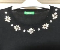 earth music&ecology ブラックニット 長袖 ワンピース