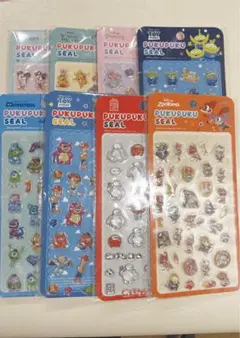 【正規品・新品】ディズニー　ぷくぷくシール　8枚セット(送料込)