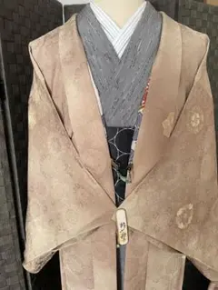 薄いベージュ ぼかし羽織　アンティークS