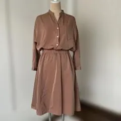 PLST ブラウン シャツワンピース 長袖