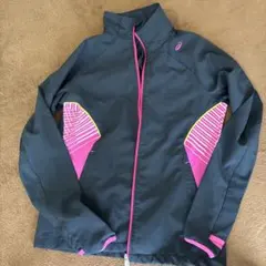 asics アシックス ウィンドブレーカー ブラック ピンク
