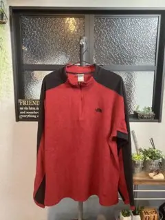 The North Face フリース ハーフジップ 赤黒　ビッグサイズ　ＸＬ
