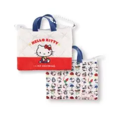 レトロレッスンバッグミニキーホルダー　サンリオ　ハローキティ　ガチャ